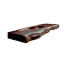 Nerava Live Edge Solid Wood Floating Bathroom Vanity with Integrated Sink Dark Walnut - Timberustic Floating Bathroom Vanity with Integrated Sink
