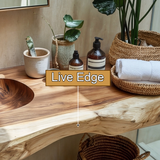 Nerava Live Edge Solid Wood Floating Bathroom Vanity with Integrated Sink - Timberustic Floating Bathroom Vanity with Integrated Sink