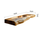 Nerava Live Edge Solid Wood Floating Bathroom Vanity with Integrated Sink - Timberustic Floating Bathroom Vanity with Integrated Sink