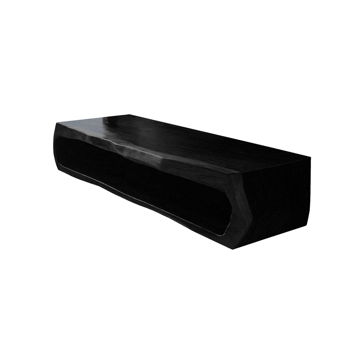 Nerava Sculpted Solid Wood Floating Bathroom Vanity with Open Storage Black - Timberustic Floating Bathroom Vanity with Open Storage