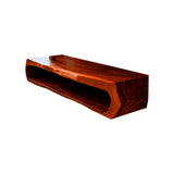 Nerava Sculpted Solid Wood Floating Bathroom Vanity with Open Storage Mahogany - Timberustic Floating Bathroom Vanity with Open Storage