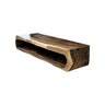 Nerava Sculpted Solid Wood Floating Bathroom Vanity with Open Storage Natural Oak - Timberustic Floating Bathroom Vanity with Open Storage