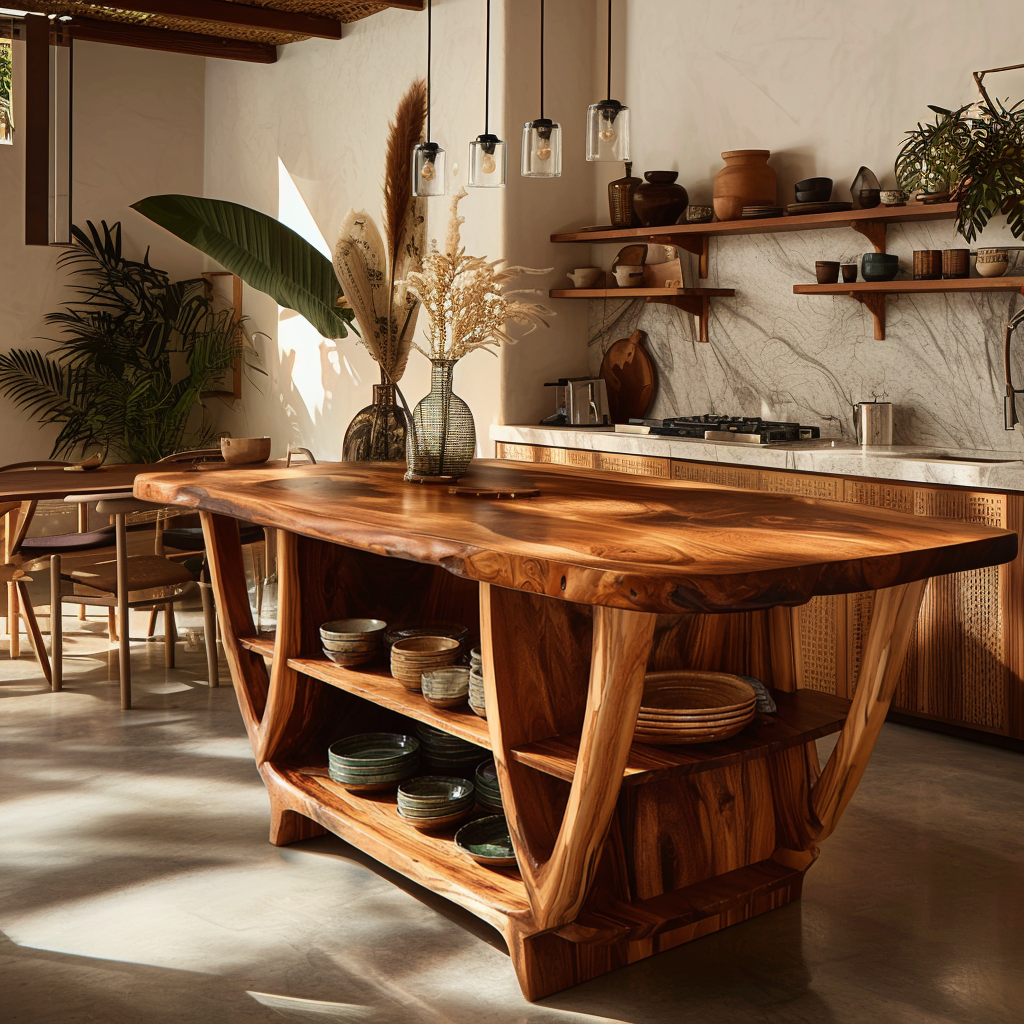 Nerith Grove Solid Wood Kitchen Island