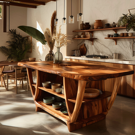 Nerith Grove Solid Wood Kitchen Island - Timberustic Kitchen Island