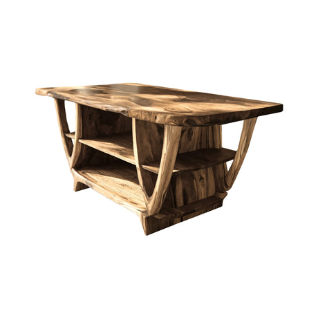 Nerith Grove Solid Wood Kitchen Island Natural Oak - Timberustic Kitchen Island