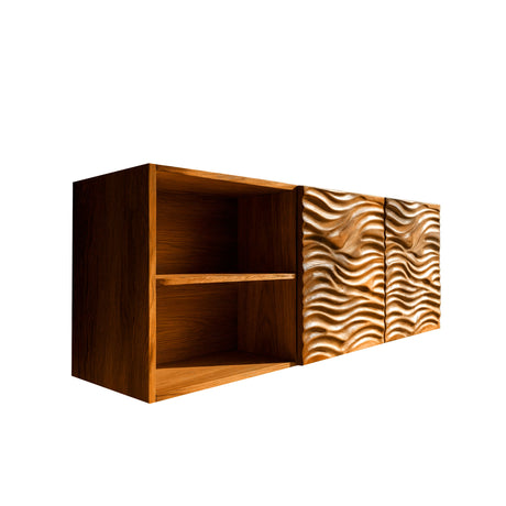 Nerith Sculpted Solid Wood Floating Bathroom Cabinet