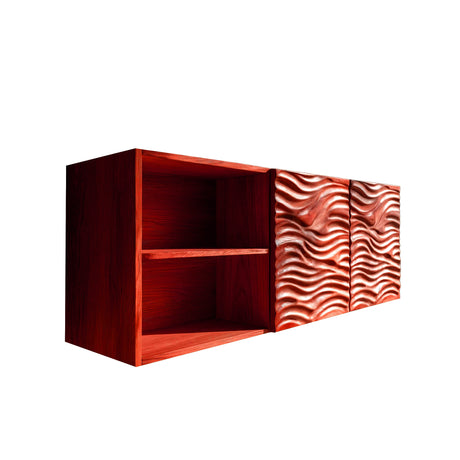 Nerith Sculpted Solid Wood Floating Bathroom Cabinet