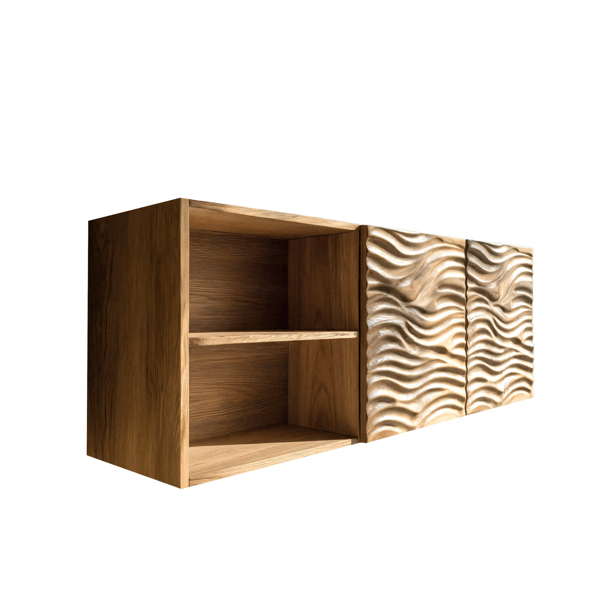 Nerith Sculpted Solid Wood Floating Bathroom Cabinet