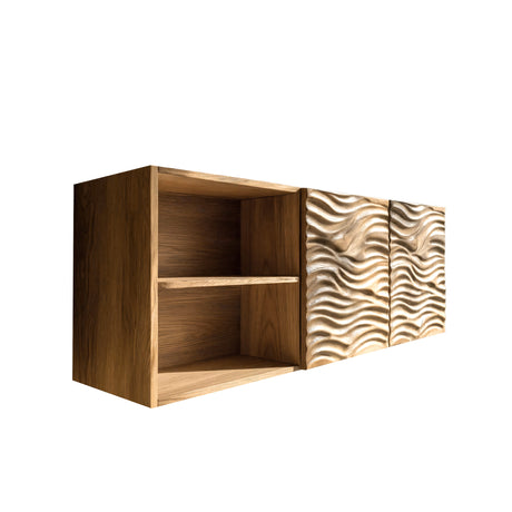 Nerith Sculpted Solid Wood Floating Bathroom Cabinet