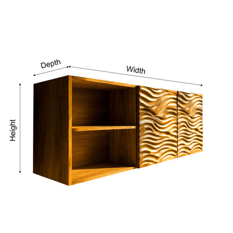 Nerith Sculpted Solid Wood Floating Bathroom Cabinet