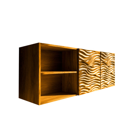 Nerith Sculpted Solid Wood Floating Bathroom Cabinet