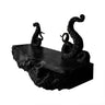 Nerithal Octopus Form Sculpted Solid Wood Floating Bathroom Vanity Black - Timberustic Floating Bathroom Vanity