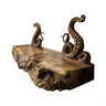 Nerithal Octopus Form Sculpted Solid Wood Floating Bathroom Vanity Natural Oak - Timberustic Floating Bathroom Vanity