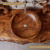 Nerithal Octopus Form Sculpted Solid Wood Floating Bathroom Vanity - Timberustic Floating Bathroom Vanity