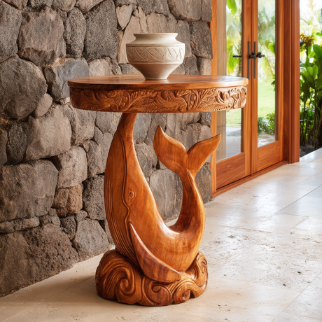 Nerovelle Sculpted Solid Wood Pedestal Stand - Timberustic Pedestal Stand