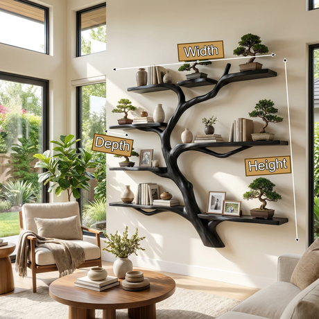 Nightbloom Handcrafted Solid Wood Tree Bookshelf - Timberustic Tree Bookshelf