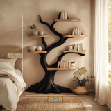 Nightbriar Handcrafted Solid Wood Tree Bookshelf - Timberustic Tree Bookshelf
