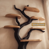 Nightbriar Handcrafted Solid Wood Tree Bookshelf - Timberustic Tree Bookshelf