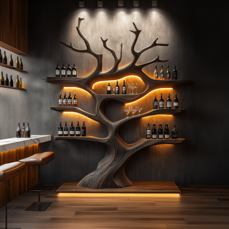 Noctavine Illuminated Tree Wine Rack - Timberustic Tree Wine Rack