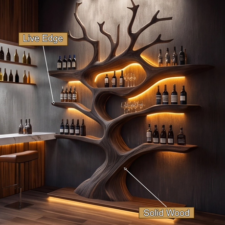 Noctavine Illuminated Tree Wine Rack - Timberustic Tree Wine Rack