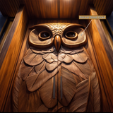 Nocteon Handcrafted Solid Wood Owl Double Doors