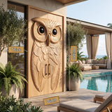 Nocteon Handcrafted Solid Wood Owl Double Doors