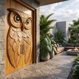 Nocteon Handcrafted Solid Wood Owl Double Doors