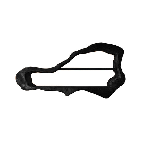 Noctis Sculpted Solid Wood Wine Display Shelf Black - Timberustic Wine Display Shelf
