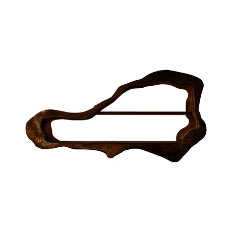 Noctis Sculpted Solid Wood Wine Display Shelf Dark Walnut - Timberustic Wine Display Shelf