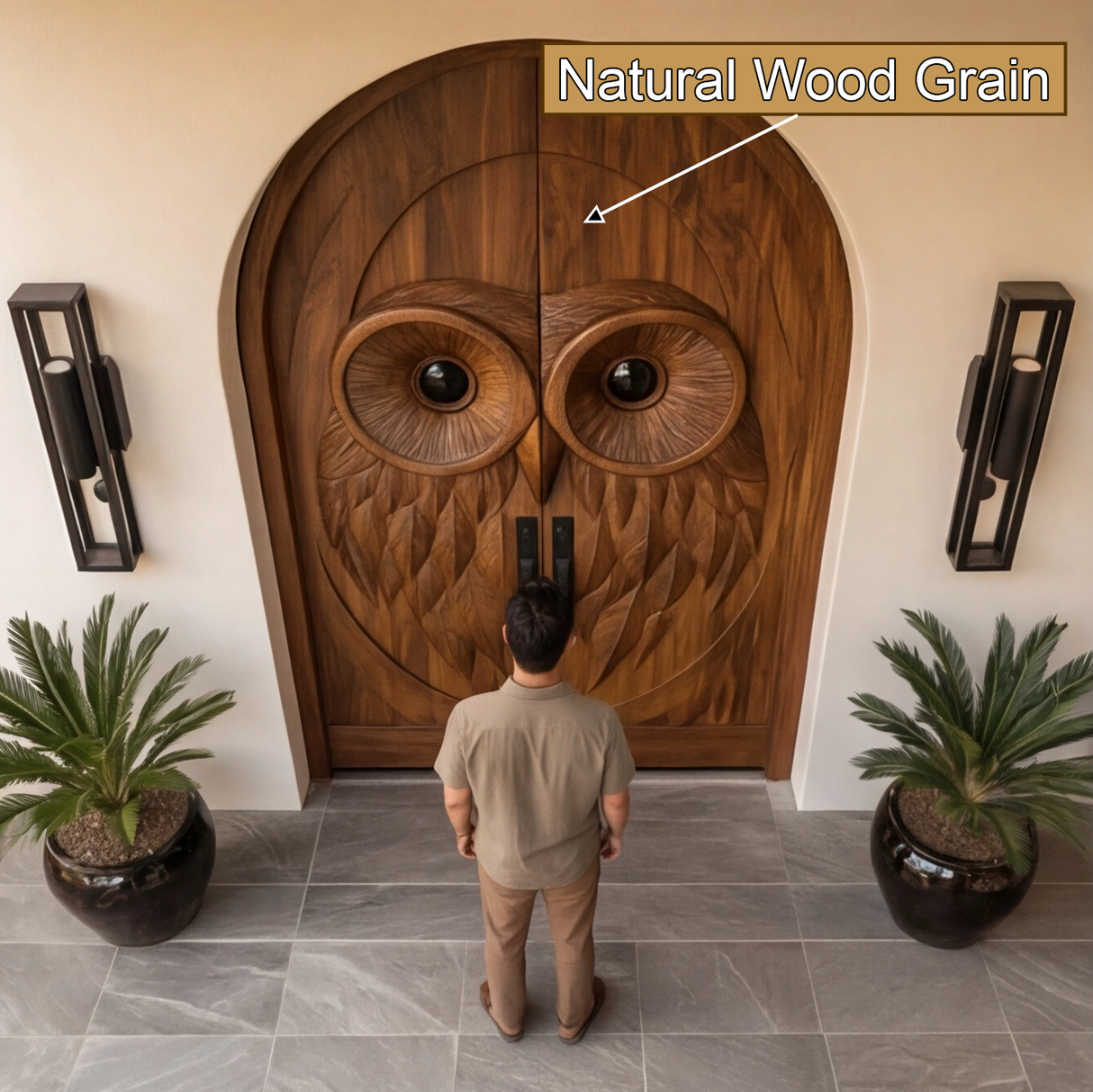 Noctyra Handcrafted Solid Wood Arched Double Doors - Timberustic Door