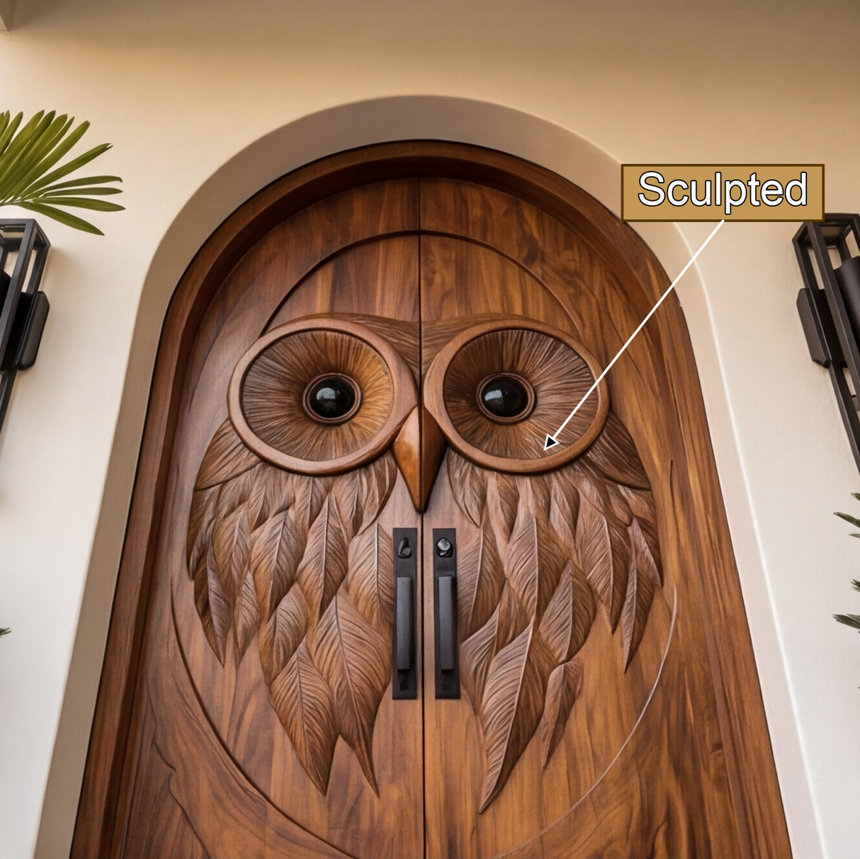 Noctyra Handcrafted Solid Wood Arched Double Doors - Timberustic Door