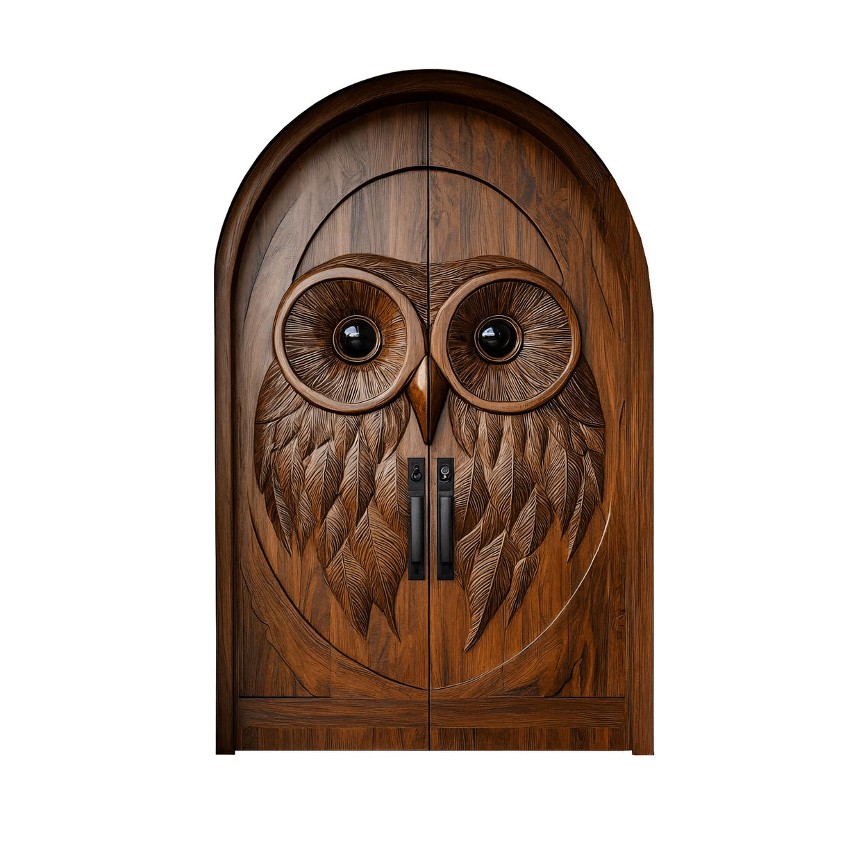 Noctyra Handcrafted Solid Wood Arched Double Doors Brown - Timberustic Door