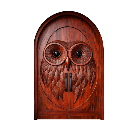 Noctyra Handcrafted Solid Wood Arched Double Doors Mahogany - Timberustic Door