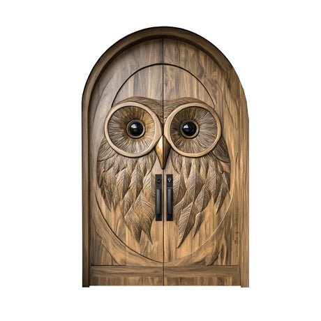 Noctyra Handcrafted Solid Wood Arched Double Doors Natural Oak - Timberustic Door