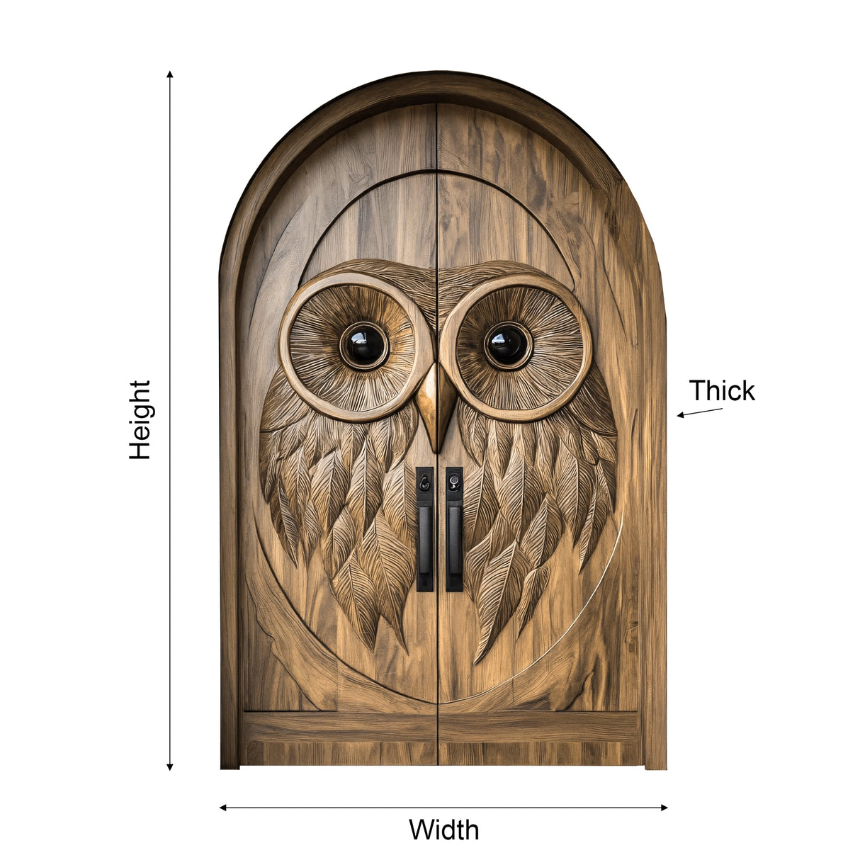 Noctyra Handcrafted Solid Wood Arched Double Doors - Timberustic Door