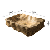 Noctyra Sculpted Solid Wood Vessel Sink - Timberustic Vessel Sinks