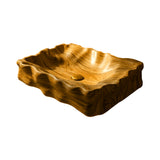 Noctyra Sculpted Solid Wood Vessel Sink Teak - Timberustic Vessel Sinks