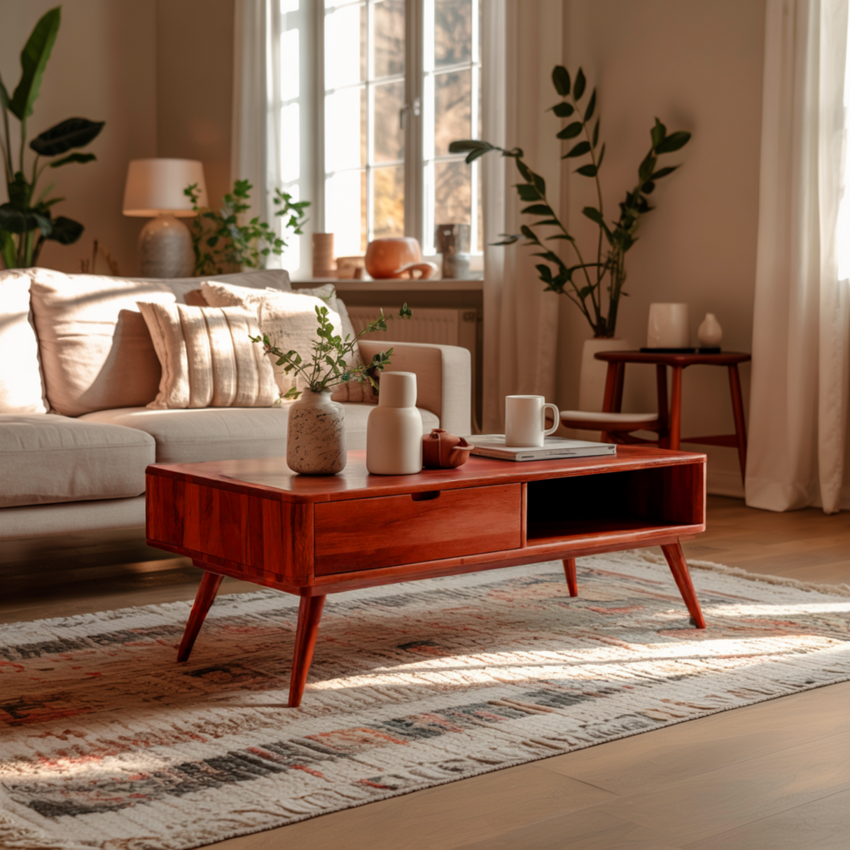 Nordell Solid Wood Coffee Table with Drawer Storage