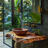 Norevia Live Edge Solid Wood Floating Bathroom Vanity SPA353543 - Timberustic Floating Bathroom Vanity