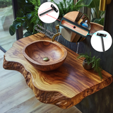 Norevia Live Edge Solid Wood Floating Bathroom Vanity SPA353543 - Timberustic Floating Bathroom Vanity