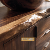 Norhaven Live Edge Solid Wood Freestanding Bathroom Vanity with Drawers