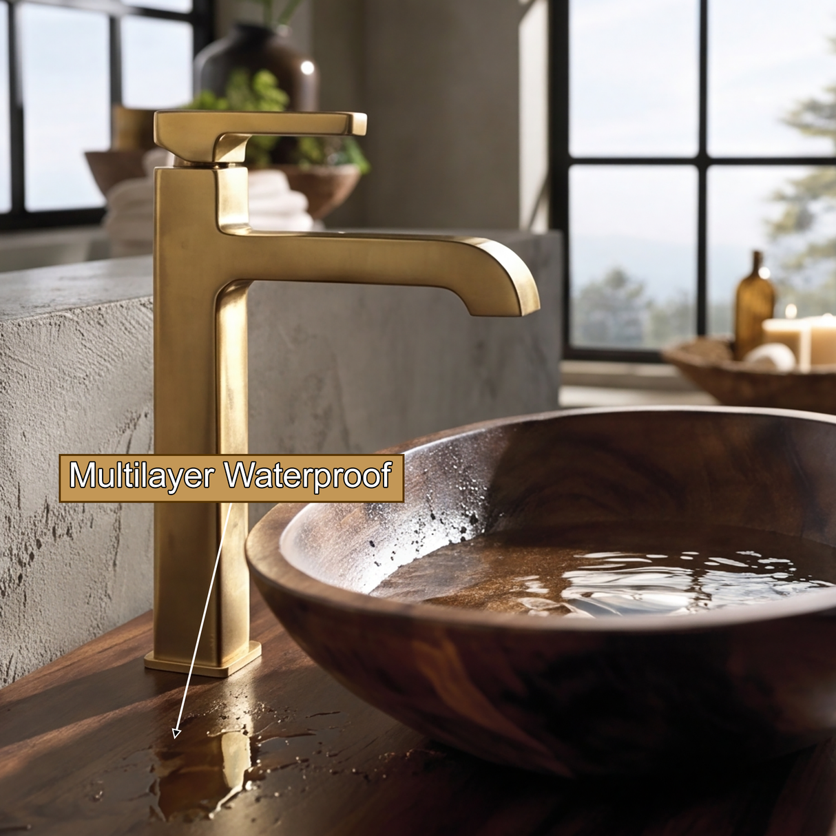 Norhaven Live Edge Solid Wood Freestanding Bathroom Vanity with Drawers