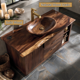 Norhaven Live Edge Solid Wood Freestanding Bathroom Vanity with Drawers