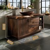 Norhaven Live Edge Solid Wood Freestanding Bathroom Vanity with Drawers