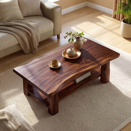 Norhaven Solid Wood Coffee Table with Shelf SPA240360 - Timberustic Coffee Table