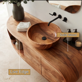 Norvane Curved Solid Wood Floating Bathroom Vanity with Drawers SPA359911 - Timberustic Floating Bathroom Vanity With Drawers