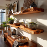 Norvane Live Edge Solid Wood Floating Shelf SPA129236 - Timberustic Floating Shelf