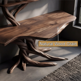 Norvane Sculpted Solid Wood Console Table with Shelves - Timberustic Console Table with Shelves