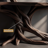 Norvane Sculpted Solid Wood Console Table with Shelves - Timberustic Console Table with Shelves