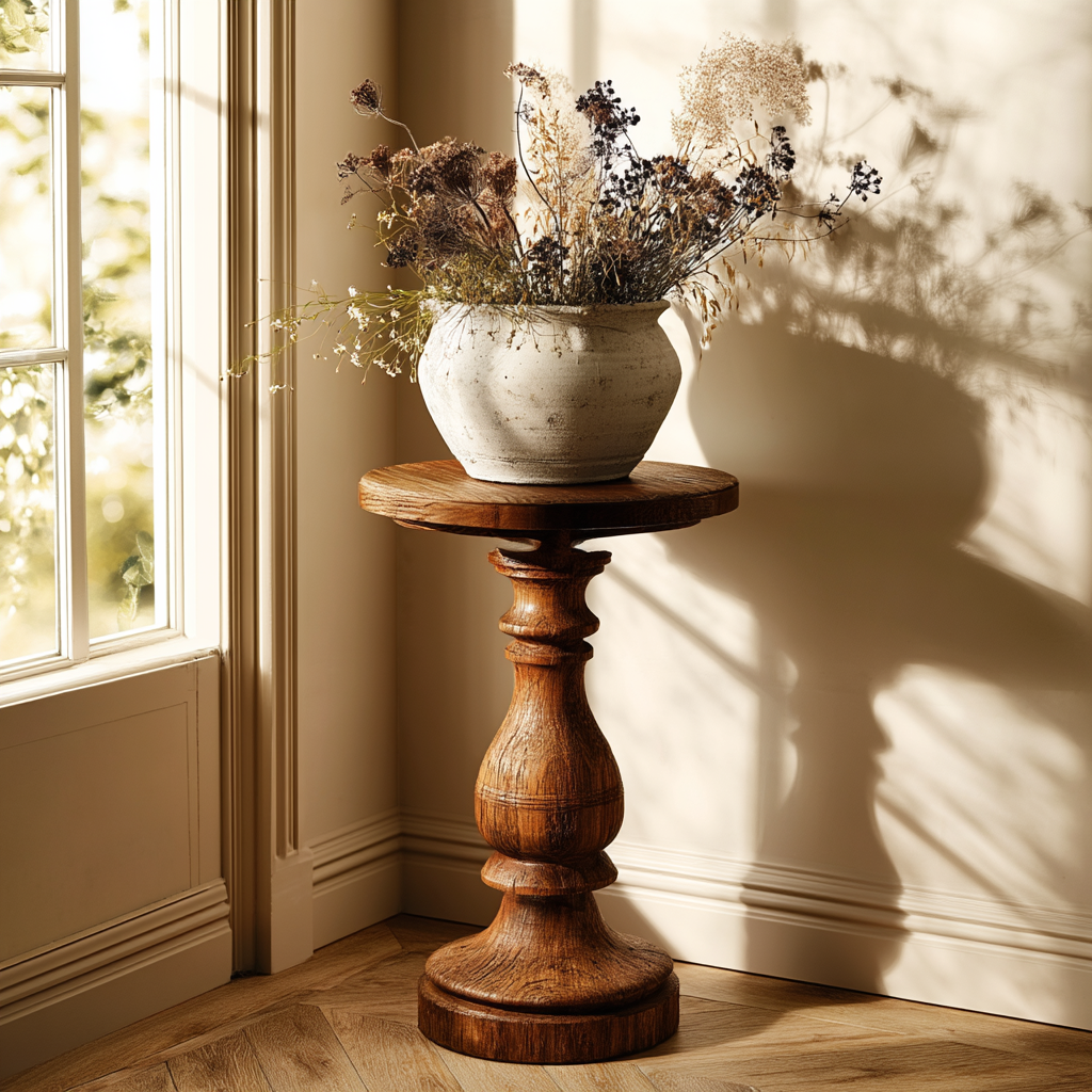 Norvane Solid Wood Pedestal Stand - Timberustic Pedestal Stand